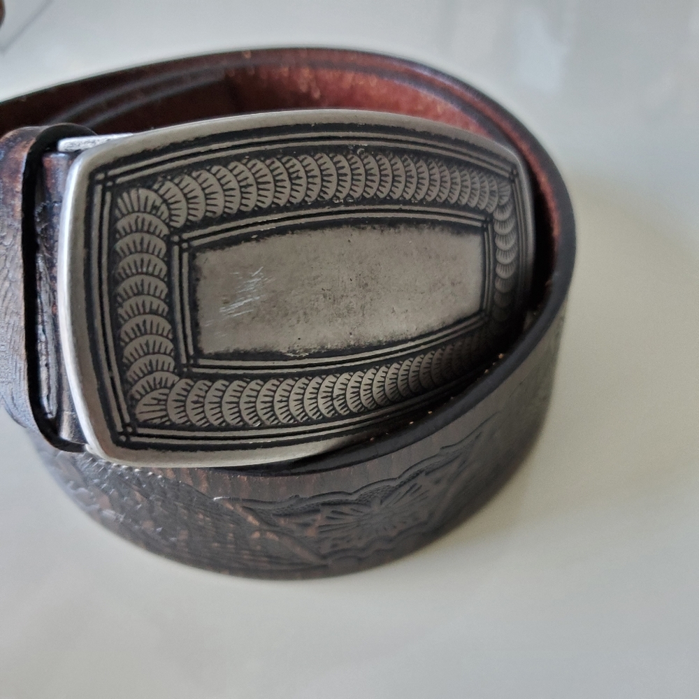Genuine Leather Eagle Belt, Size Small